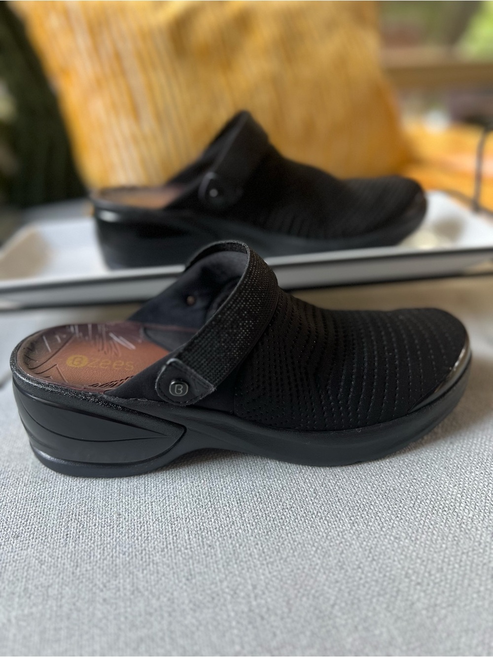 Breezies Black Kitty Washable Mules